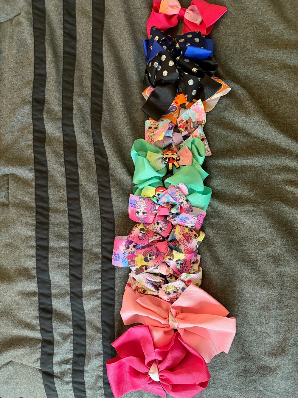 Kids Multicolor Bow Hair Clip Set - Assorted Bright Colors